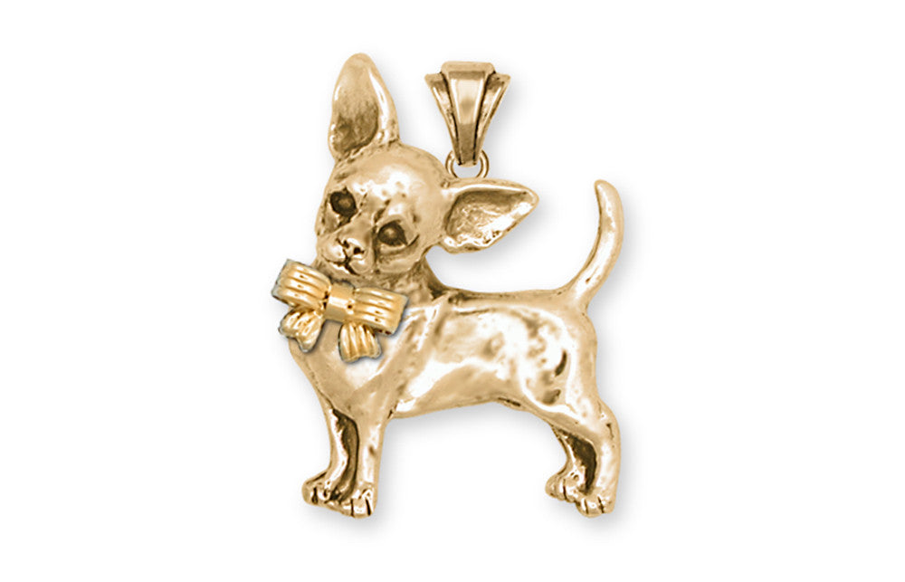 Chihuahua Charms Chihuahua Pendant 14k Yellow Gold Vermeil Dog Jewelry Chihuahua jewelry