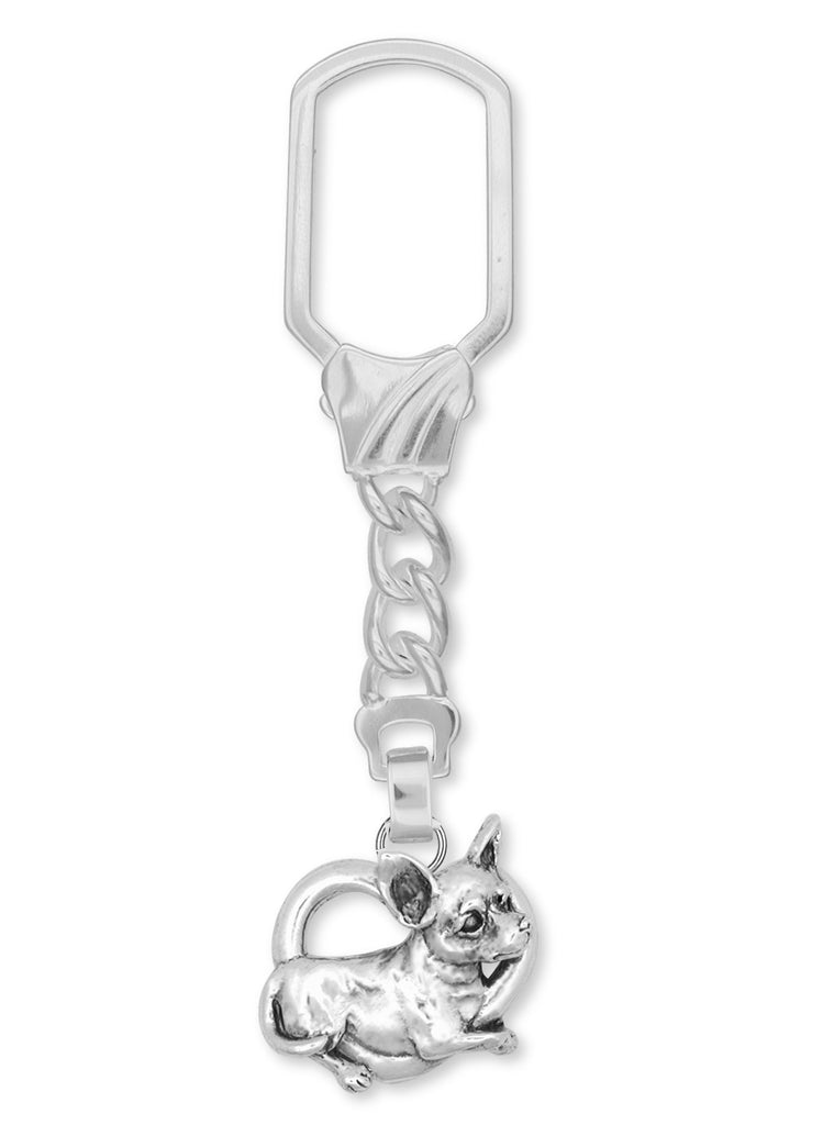 Chihuahua Dog Charms Chihuahua Dog Key Ring Handmade Sterling Silver Dog Jewelry Chihuahua Dog jewelry