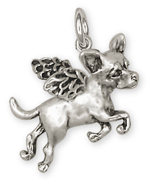 Chihuahua Angel Charms Chihuahua Angel Charm Handmade Sterling Silver Dog Angel Jewelry Chihuahua Angel jewelry