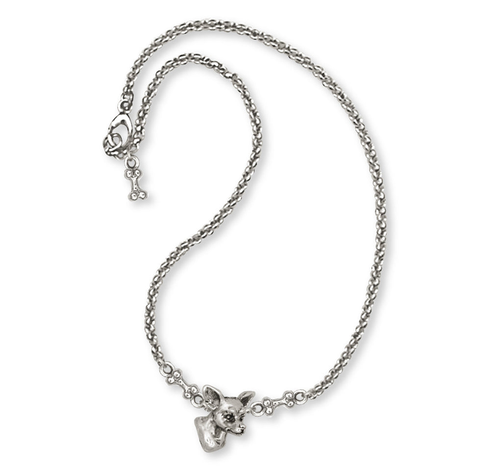 Chihuahua Charms Chihuahua Ankle Bracelet Sterling Silver Dog Jewelry Chihuahua jewelry