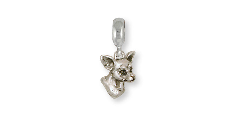 Chihuahua Charms Chihuahua Charm Slide Sterling Silver Dog Jewelry Chihuahua jewelry