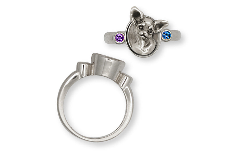 Chihuahua Charms Chihuahua Ring Sterling Silver Dog Jewelry Chihuahua jewelry