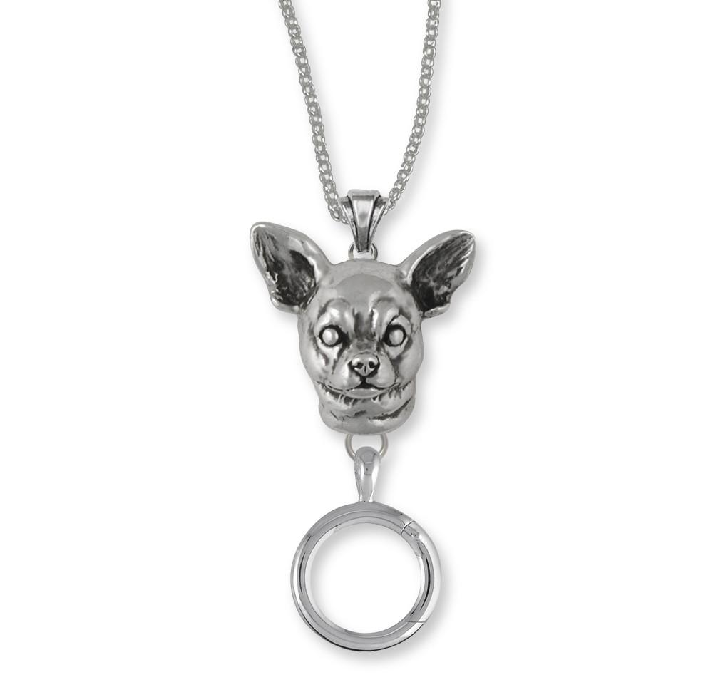 Chihuahua Charms Chihuahua Charm Holder Sterling Silver Dog Jewelry Chihuahua jewelry