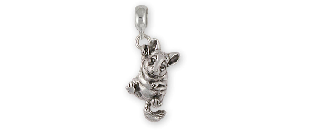 Chinchilla Charms Chinchilla Charm Slide Sterling Silver Chinchilla Jewelry Chinchilla jewelry