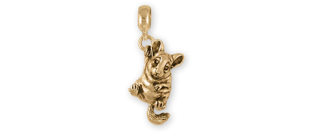 Chinchilla Charms Chinchilla Charm Slide 14k Gold Chinchilla Jewelry Chinchilla jewelry