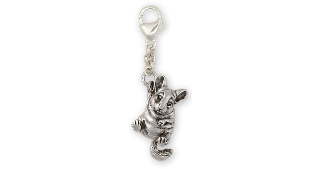 Chinchilla Charms Chinchilla Zipper Pull Sterling Silver Chinchilla Jewelry Chinchilla jewelry