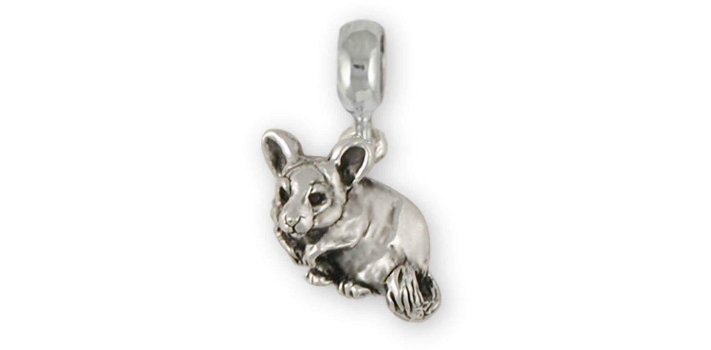 Chinchilla Charms Chinchilla Charm Slide Sterling Silver Chinchilla Jewelry Chinchilla jewelry