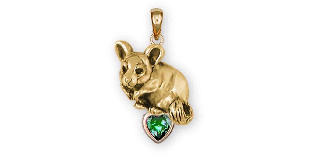 Chinchilla Charms Chinchilla Pendant 14k Gold Chinchilla Jewelry Chinchilla jewelry