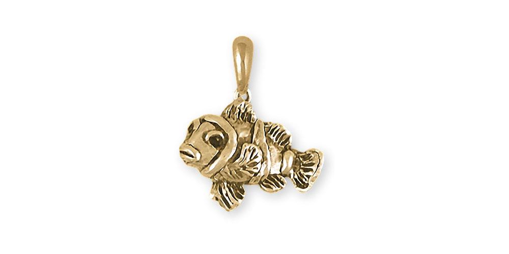 Clownfish Charms Clownfish Pendant 14k Gold Clownfish Jewelry Clownfish jewelry