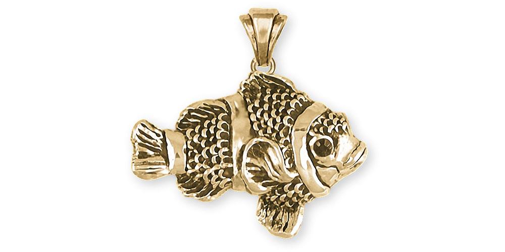 Clownfish Charms Clownfish Pendant 14k Gold Clownfish Jewelry Clownfish jewelry