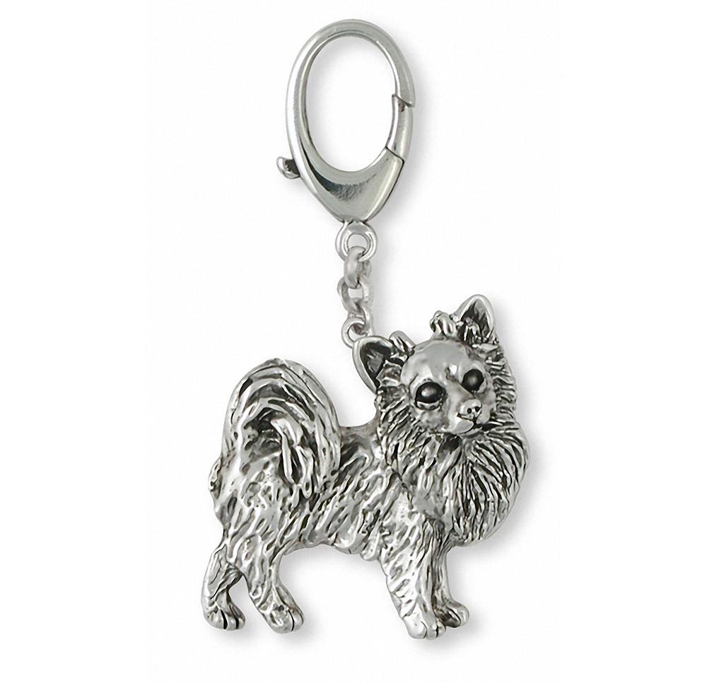 Long Hair Chihuahua Charms Long Hair Chihuahua Zipper Pull Sterling Silver Dog Jewelry Long Hair Chihuahua jewelry