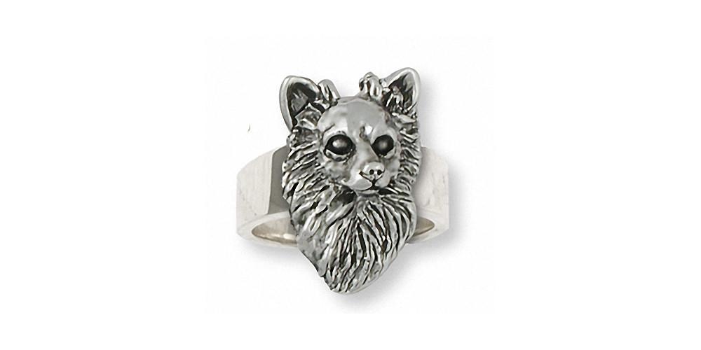 Long Hair Chihuahua Charms Long Hair Chihuahua Ring Sterling Silver Dog Jewelry Long Hair Chihuahua jewelry