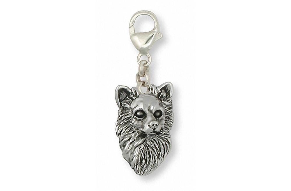 Long Hair Chihuahua Charms Long Hair Chihuahua Zipper Pull Sterling Silver Dog Jewelry Long Hair Chihuahua jewelry