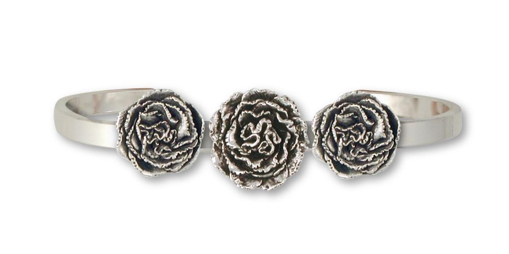 Triple Carnation Charms Triple Carnation Bracelet Sterling Silver Flower Jewelry Triple Carnation jewelry