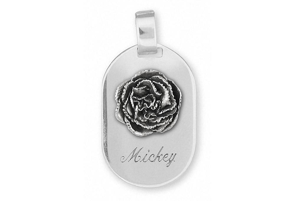 Carnation Charms Carnation Pendant Sterling Silver Flower Jewelry Carnation jewelry