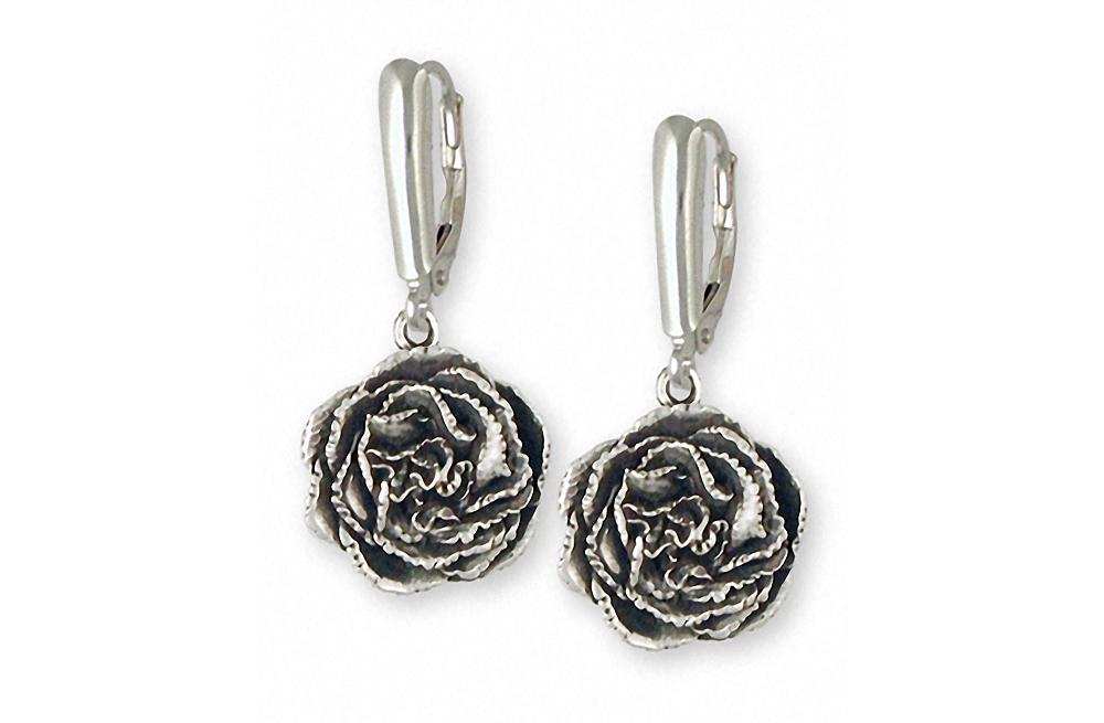 Carnation Charms Carnation Earrings Sterling Silver Flower Jewelry Carnation jewelry