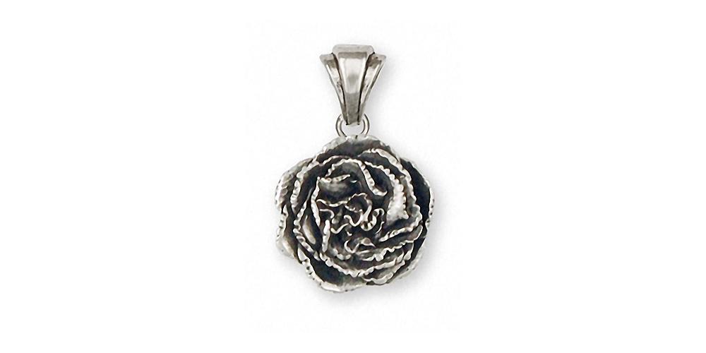 Carnation Charms Carnation Pendant Sterling Silver Flower Jewelry Carnation jewelry