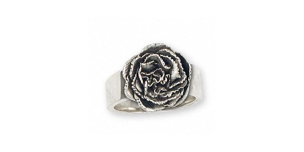 Carnation Charms Carnation Ring Sterling Silver Flower Jewelry Carnation jewelry