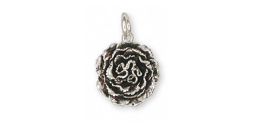 Carnation Charms Carnation Charm Sterling Silver Flower Jewelry Carnation jewelry