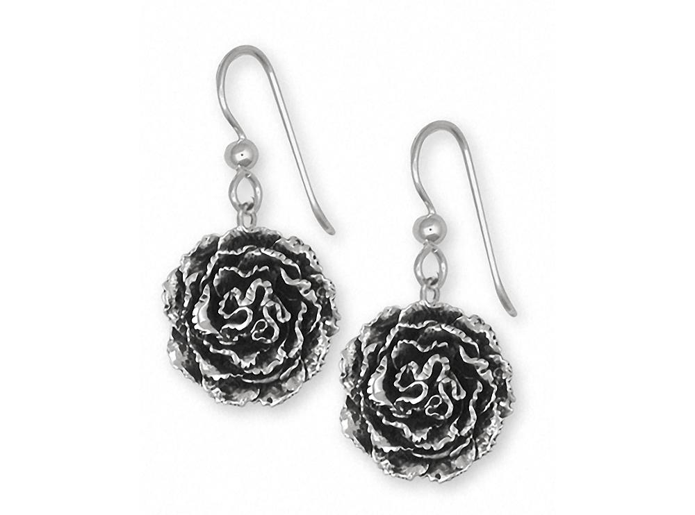 Carnation Charms Carnation Earrings Sterling Silver Flower Jewelry Carnation jewelry