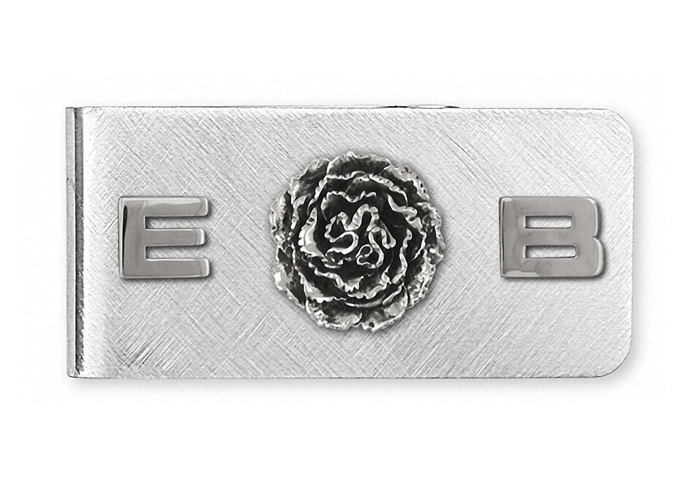 Carnation Charms Carnation Money Clip Sterling Silver Flower Jewelry Carnation jewelry