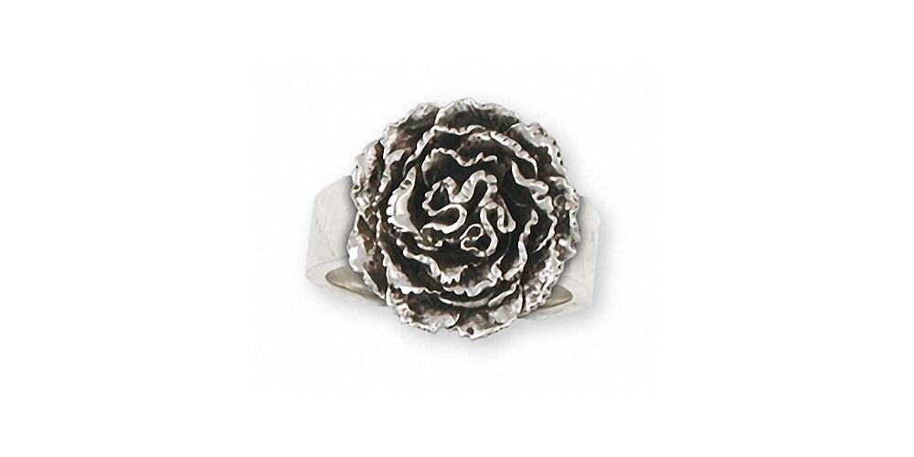 Carnation Charms Carnation Ring Sterling Silver Flower Jewelry Carnation jewelry