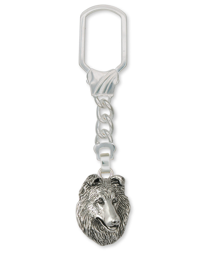 Collie Charms Collie Key Ring Sterling Silver Dog Jewelry Collie jewelry