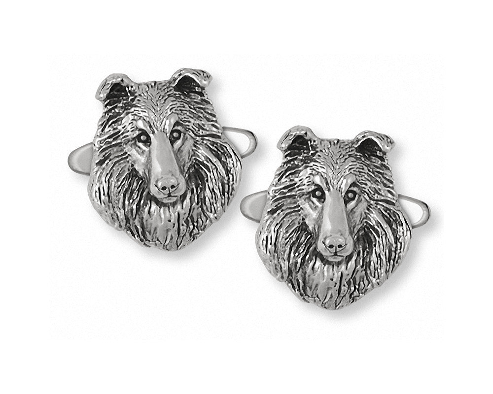 Collie Charms Collie Cufflinks Sterling Silver Dog Jewelry Collie jewelry