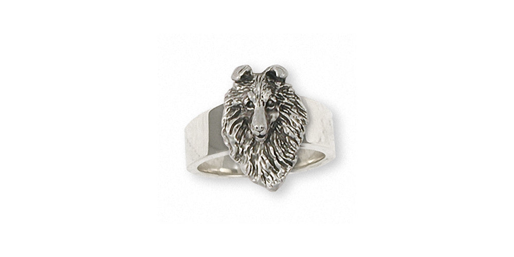 Collie Charms Collie Ring Sterling Silver Dog Jewelry Collie jewelry