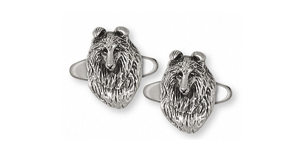 Collie Charms Collie Cufflinks Sterling Silver Dog Jewelry Collie jewelry