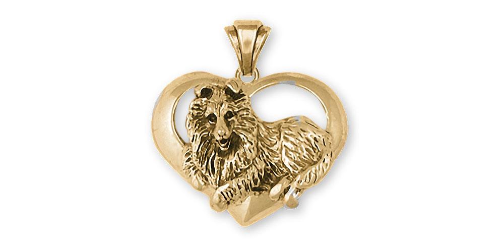 Sheltie Charms Sheltie Pendant 14k Gold Dog Jewelry Sheltie jewelry