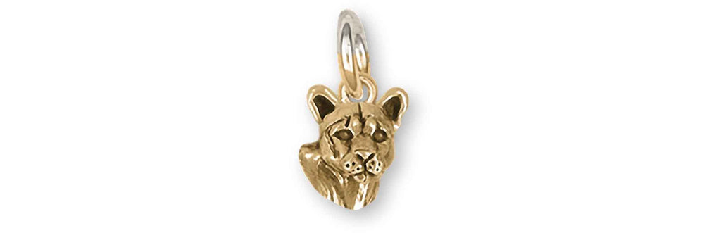 Cougar Charms Cougar Charm 14k Yellow Gold Mountain Lion Jewelry Cougar jewelry