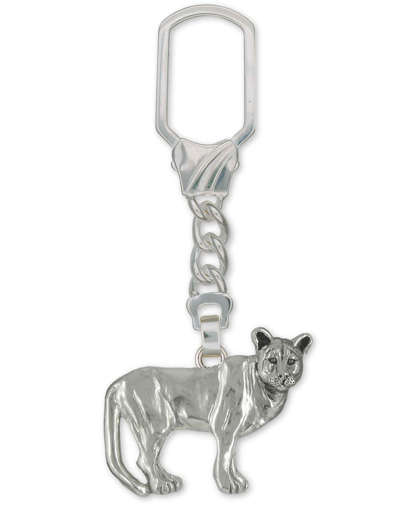 Cougar Charms Cougar Key Ring Sterling Silver Mountain Lion Jewelry Cougar jewelry