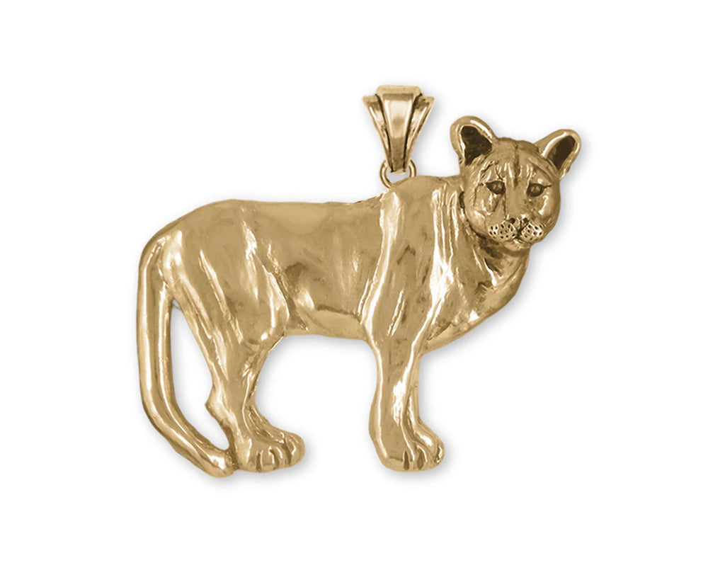 Cougar Charms Cougar Pendant 14k Gold Vermeil Mountain Lion Jewelry Cougar jewelry