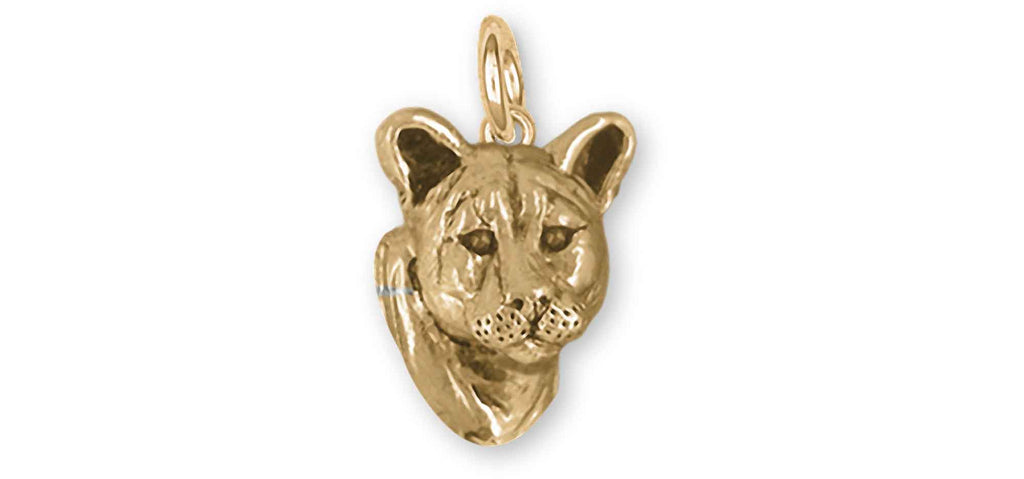 Cougar Charms Cougar Charm 14k Yellow Gold Mountain Lion Jewelry Cougar jewelry
