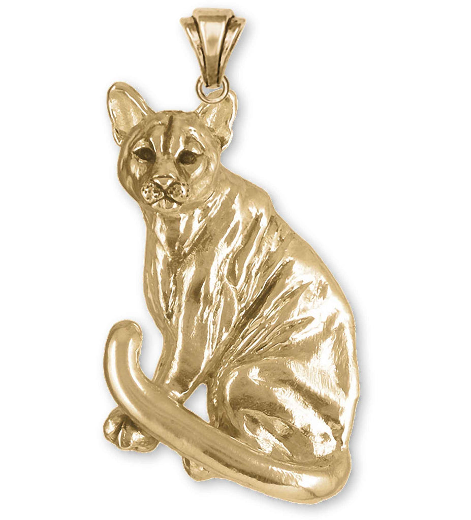 Cougar Charms Cougar Pendant 14k Gold Vermeil Mountain Lion Jewelry Cougar jewelry