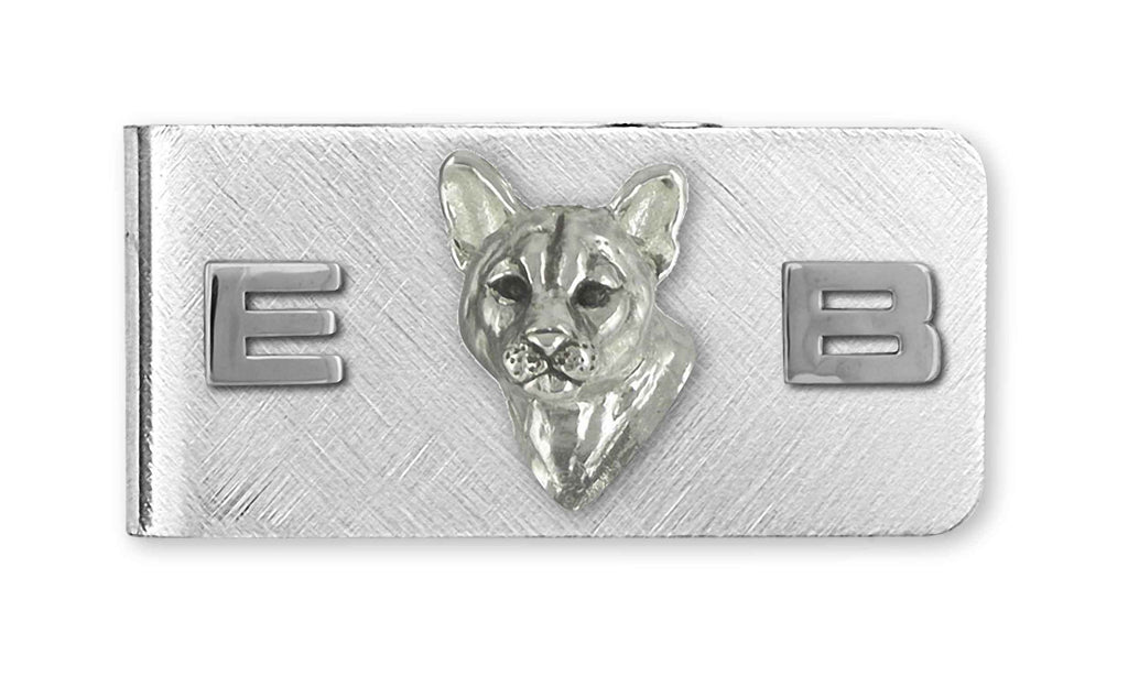 Cougar Charms Cougar Money Clip Sterling Silver And Stainless Steel Mountain Lion Jewelry Cougar jewelry