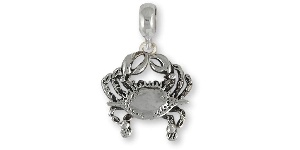 Crab Charms Crab Charm Slide Sterling Silver Crab Jewelry Crab jewelry