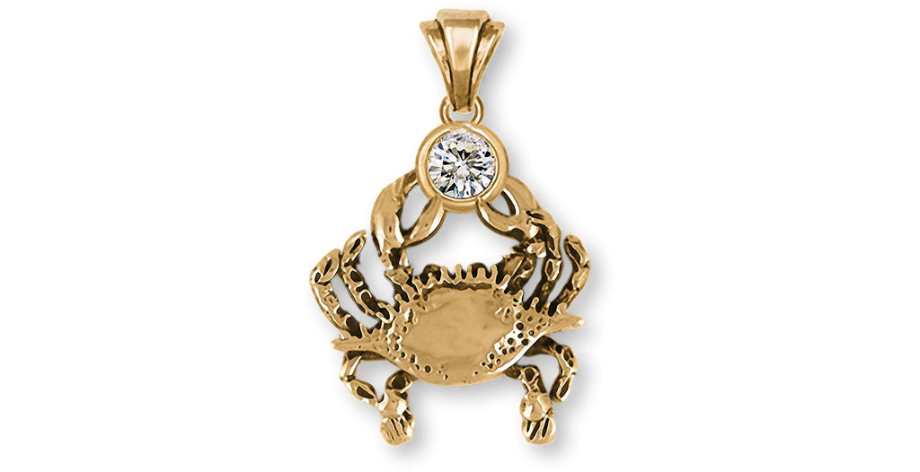 Crab Charms Crab Pendant 14k Gold Crab Birthstone Jewelry Crab jewelry
