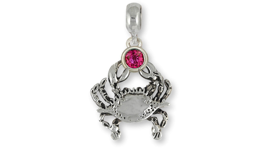 Crab Charms Crab Charm Slide Sterling Silver Crab Birthstone Jewelry Crab jewelry