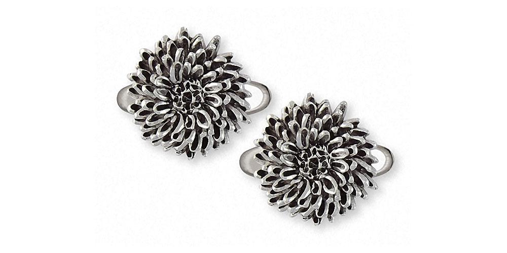 Chrysanthemum Charms Chrysanthemum Cufflinks Sterling Silver Flower Jewelry Chrysanthemum jewelry
