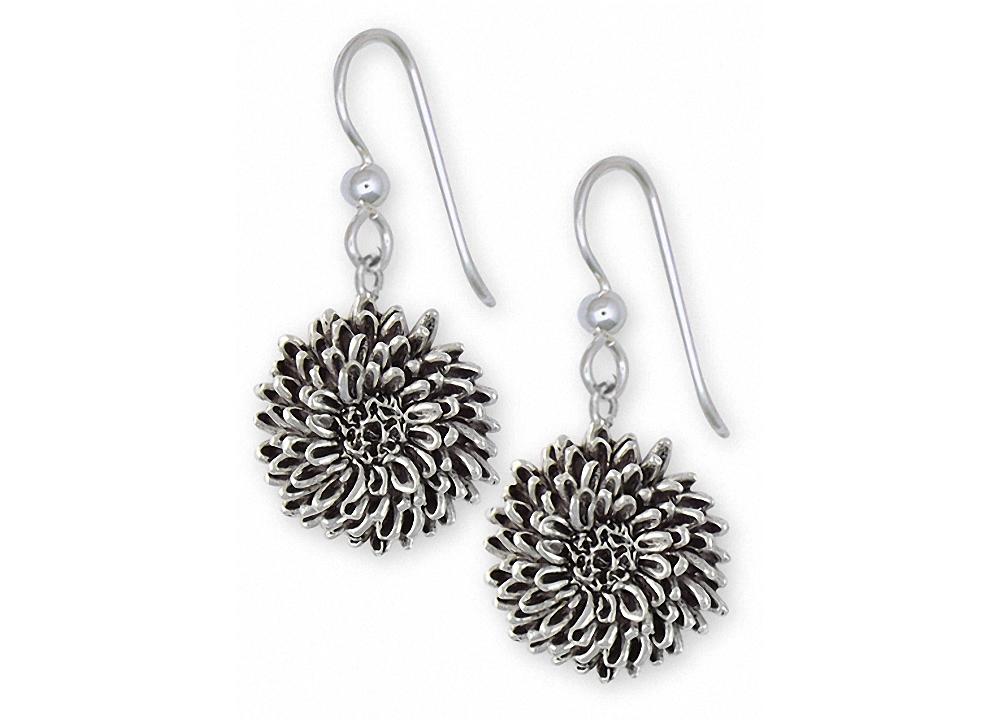 Chrysanthemum Charms Chrysanthemum Earrings Sterling Silver Flower Jewelry Chrysanthemum jewelry