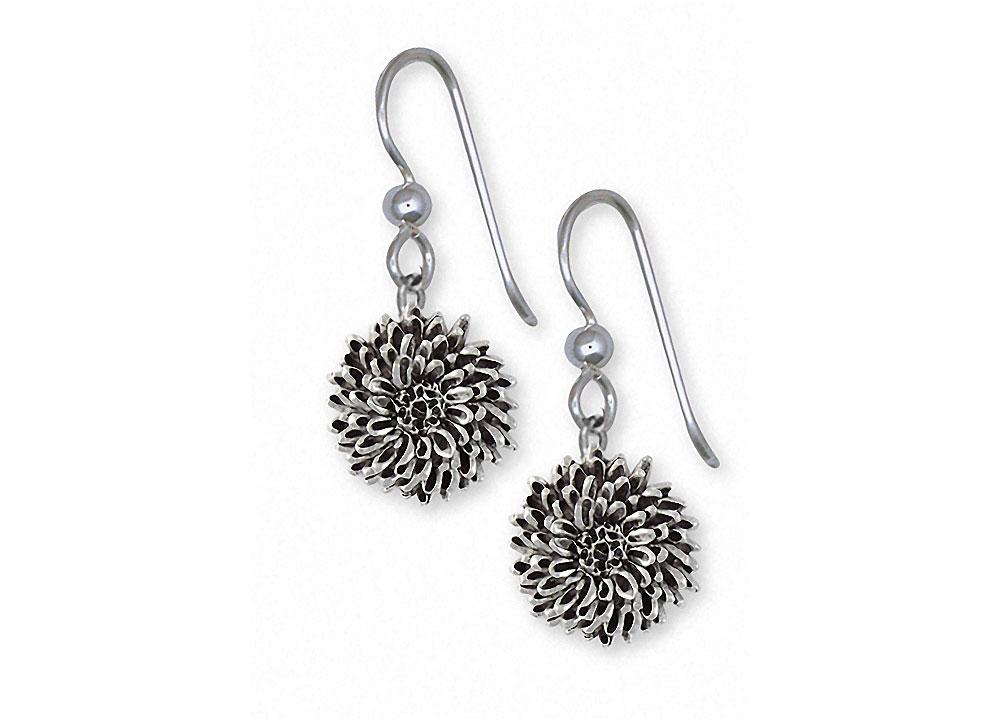 Chrysanthemum Charms Chrysanthemum Earrings Sterling Silver Flower Jewelry Chrysanthemum jewelry