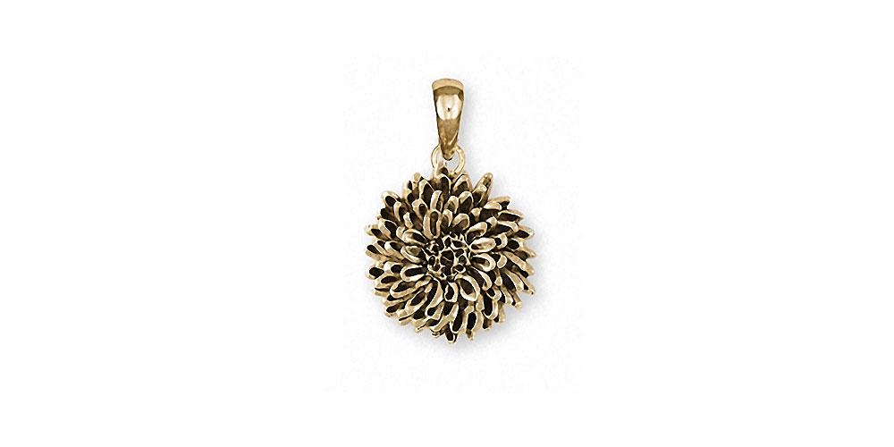 Chrysanthemum Charms Chrysanthemum Pendant 14k Gold Flower Jewelry Chrysanthemum jewelry