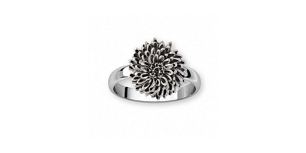 Chrysanthemum Charms Chrysanthemum Ring Sterling Silver Flower Jewelry Chrysanthemum jewelry