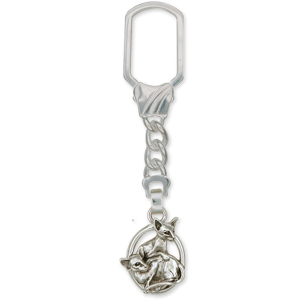 Siamese Cat Charms Siamese Cat Key Ring Sterling Silver Siamese Cat Jewelry Siamese Cat jewelry