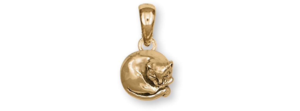 Cat Charms Cat Pendant 14k Yellow Gold Cat Jewelry Cat jewelry