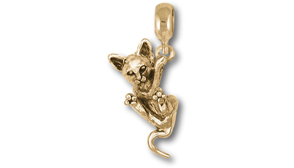 Cat Charms Cat Charm Slide 14k Gold Cat Jewelry Cat jewelry