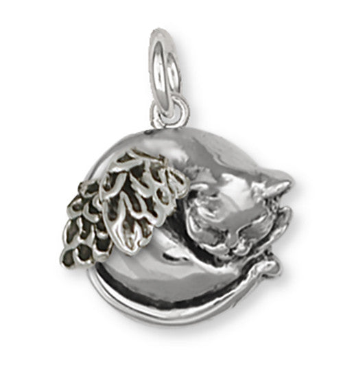 Cat Angel Charm Handmade Sterling Silver Cat Jewelry CT52-AC
