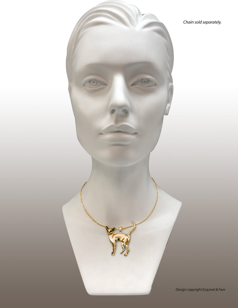 Siamese Cat Jewelry 14k Yellow Gold Handmade Siamese Pendant  CT6-PG
